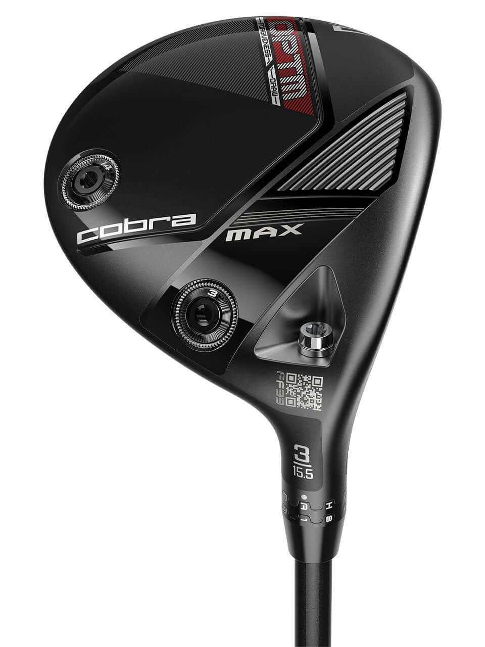 OPTM MAX Fairway golf club designed for slice reduction and maximum forgiveness with strategic weight placement.