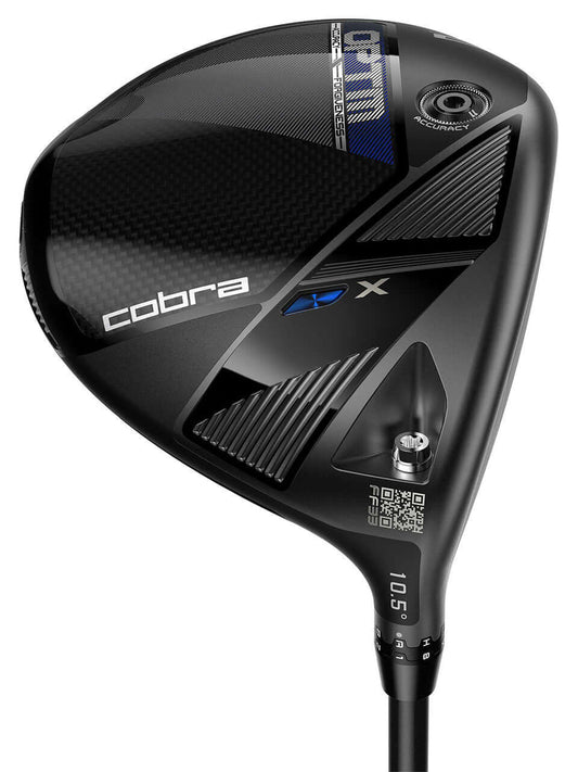 OPTM X Driver with a sleek black design showcasing its advanced technology and aerodynamic features for optimal performance.
