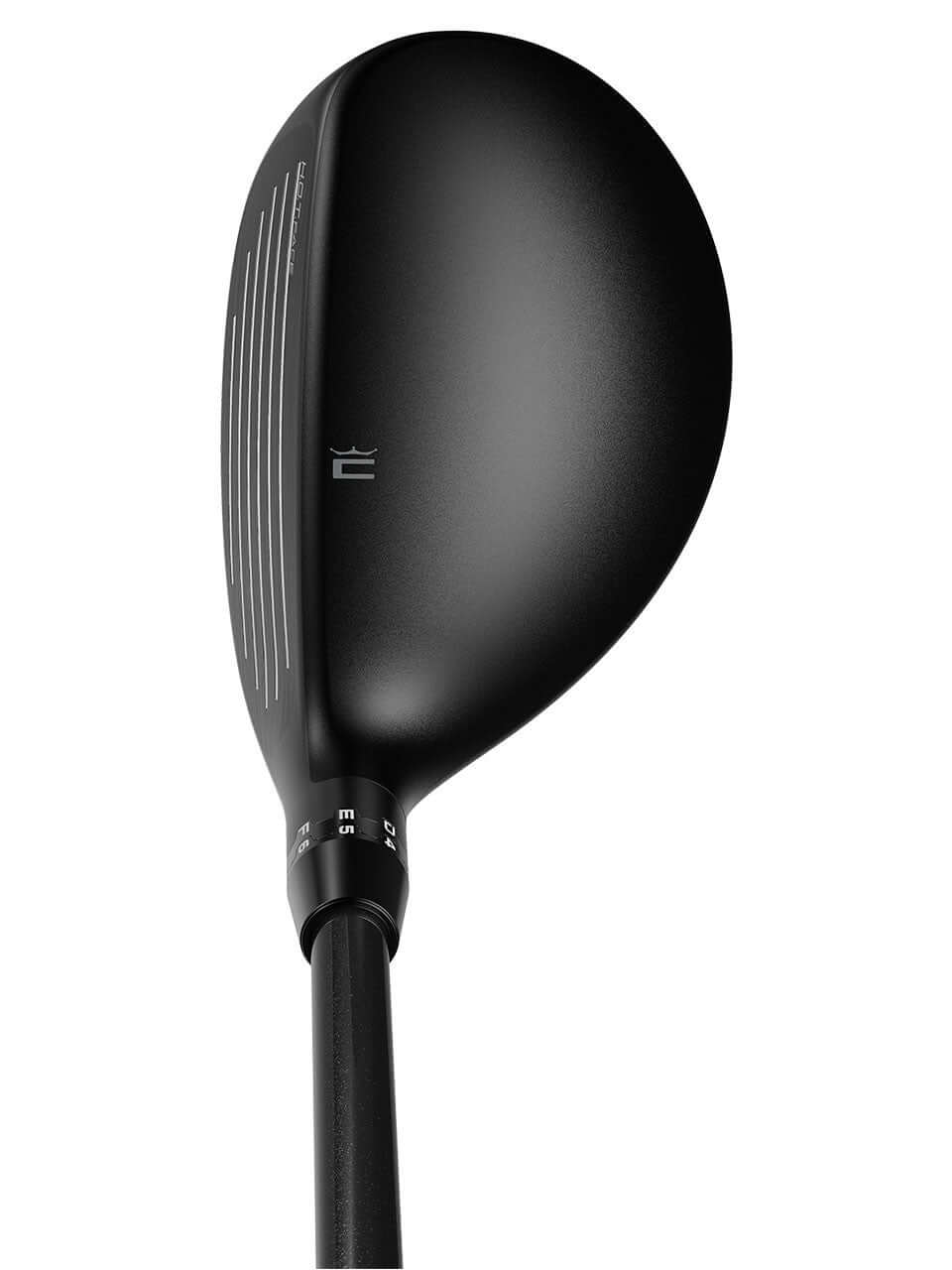 Close-up view of the OPTM Hybrid golf club head showcasing its sleek design and marked alignment lines.