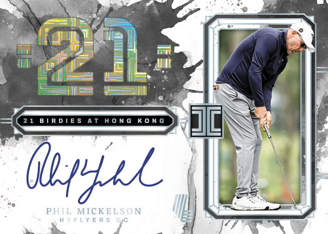 2025 Panini Impeccable LIV Golf Hobby Box (Pre Order) featuring Phil Mickelson's autograph and design elements.