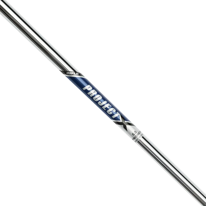 Project X Steel Iron Shaft .355 in chrome finish, designed for stability and a penetrating ball flight.