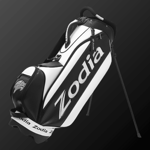 Zodia Standard Caddie Bag in chic black and white, featuring caiman pattern and ample storage.