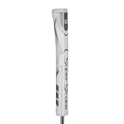 SuperStroke Zenergy Pistol putter grip featuring modern design and No Taper Technology for enhanced grip and stroke consistency.