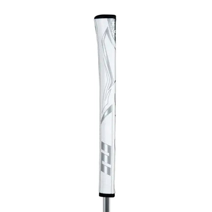 SuperStroke Zenergy Pistol putter grip featuring modern design and No Taper Technology for improved grip and stroke consistency.