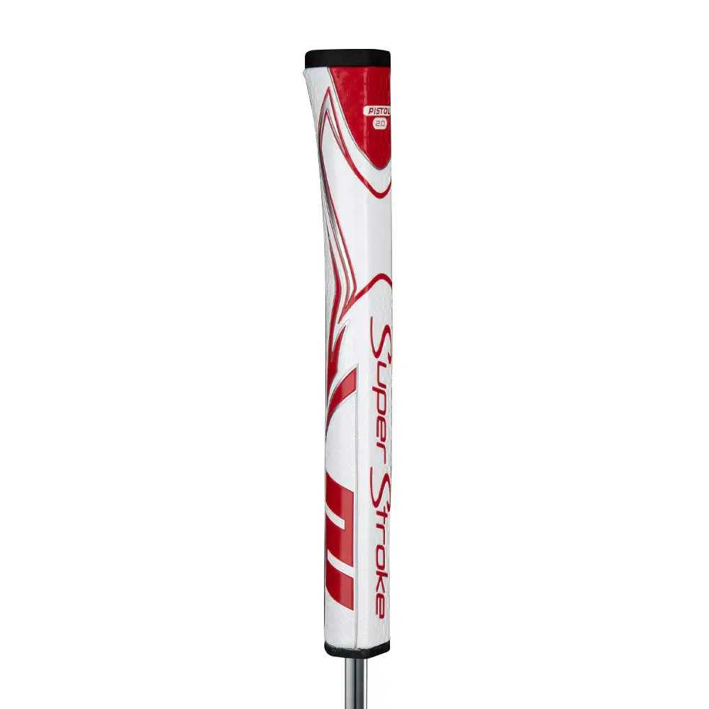 SuperStroke Zenergy Pistol putter grip with modern design and No Taper Technology for better grip pressure and consistency.