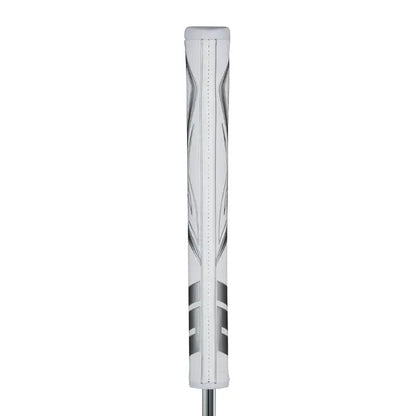 SuperStroke Zenergy Pistol Putter Grip featuring a sleek white design and no taper technology for consistent strokes.