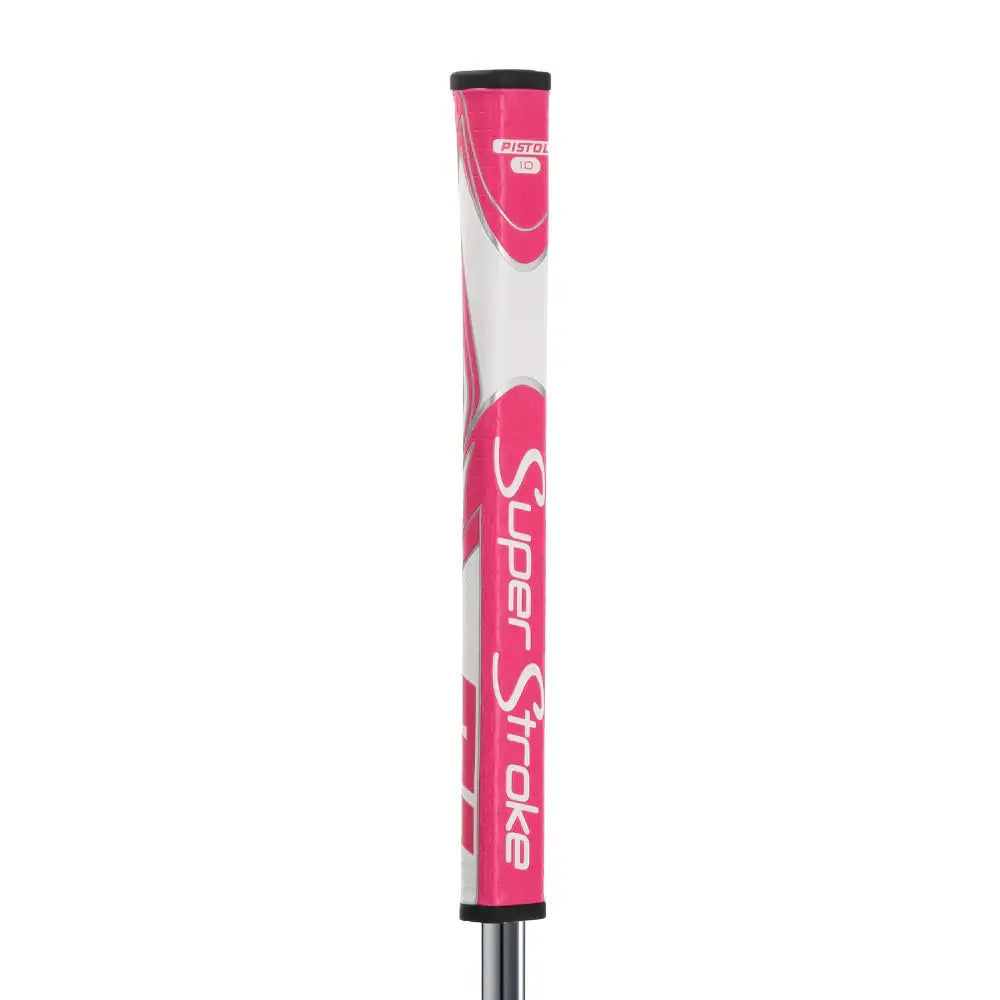 SuperStroke Zenergy Pistol putter grip featuring No Taper Technology for improved consistency and control in golf strokes.