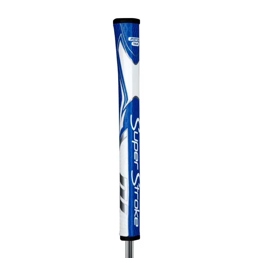 SuperStroke Zenergy Pistol putter grip featuring modern design and no taper technology for improved grip and stroke consistency.
