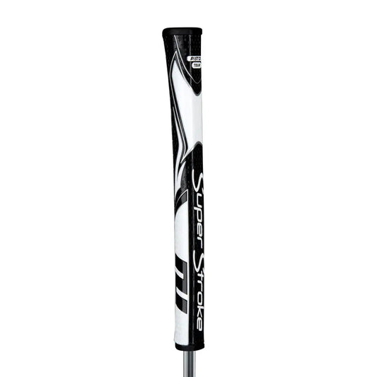 SuperStroke Zenergy Pistol Putter Grip showcasing modern design and No Taper Technology for improved grip consistency.