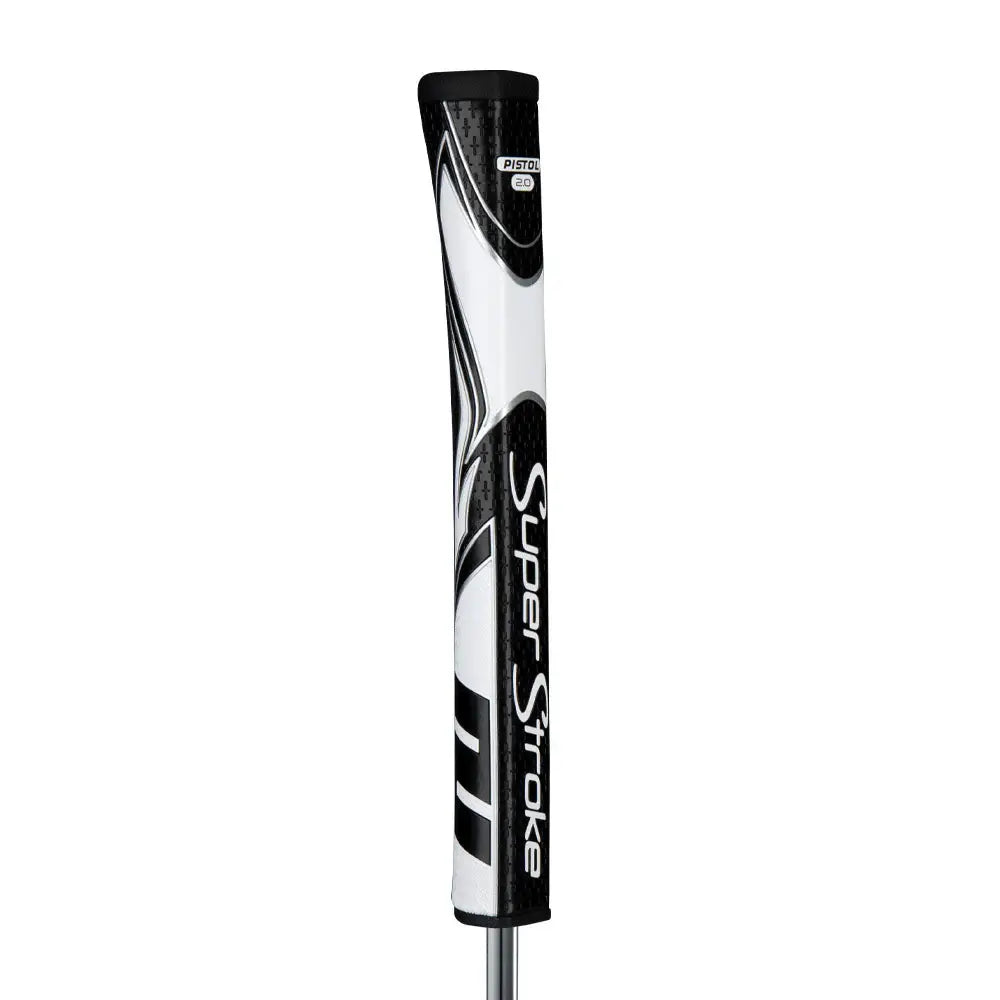 SuperStroke Zenergy Pistol Putter Grip, featuring no taper technology and modern design for consistent golf strokes.