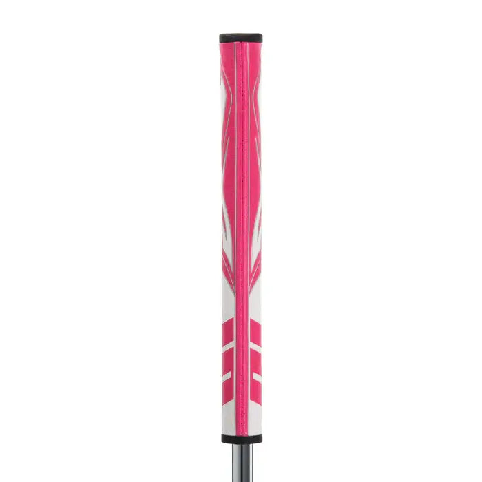 SuperStroke Zenergy Pistol putter grip in pink, featuring No Taper Technology for better grip consistency and comfort.