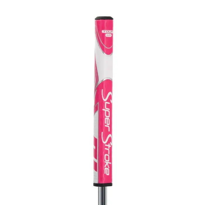 SuperStroke Zenergy Tour 2.0 putter grip in pink, featuring traditional design for optimal grip and stroke consistency.
