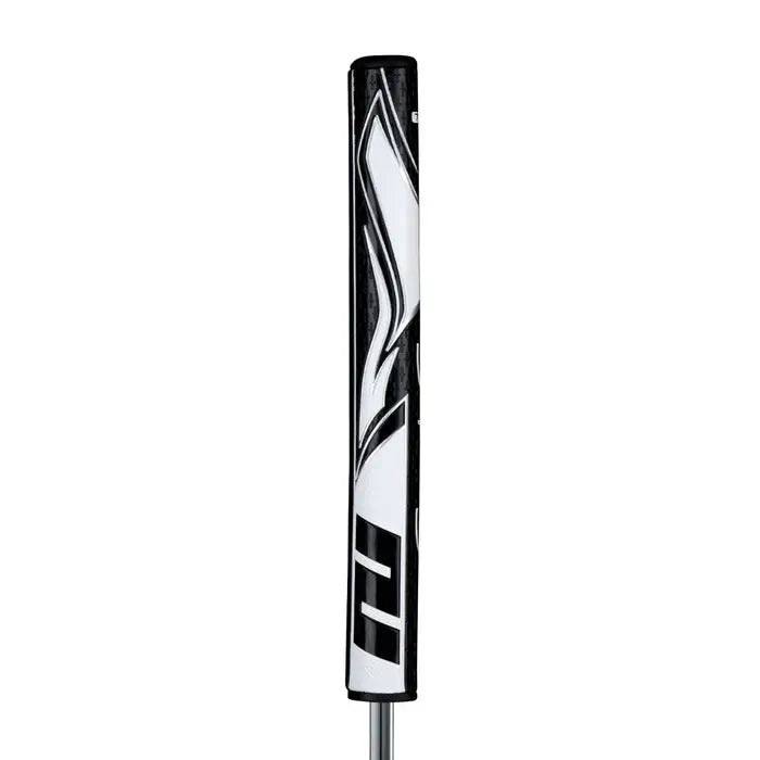 SuperStroke Zenergy Tour 2.0 putter grip in black and white, designed for consistent stroke and minimal grip pressure.