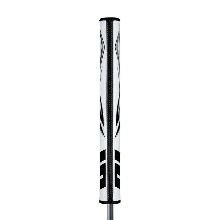 SuperStroke Zenergy Tour 2.0 putter grip with a black and white design for improved stroke consistency.