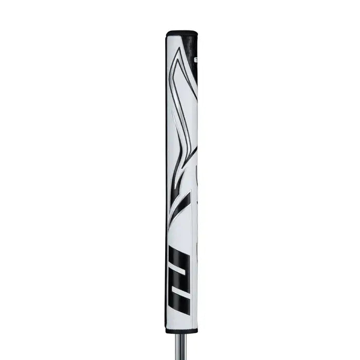 SuperStroke Zenergy Tour 2.0 putter grip featuring a sleek white and black design for optimal performance.