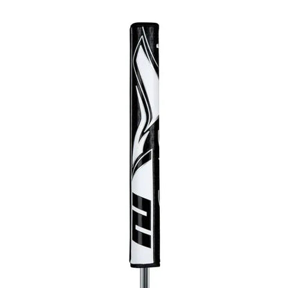 SuperStroke Zenergy Tour 3.0 putter grip designed for consistent strokes and minimal grip pressure, showcasing sleek black and white design.