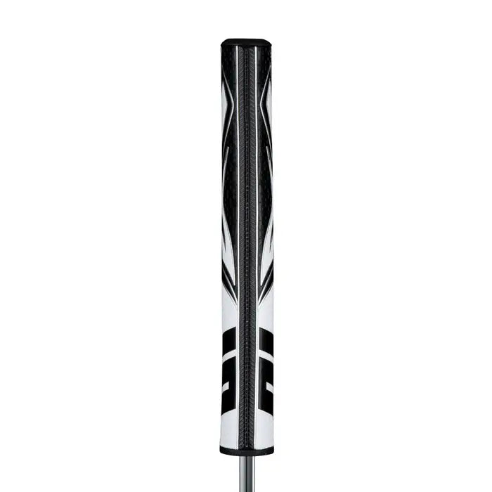 SuperStroke Zenergy Tour 3.0 putter grip with a sleek black and white design for enhanced performance and control.