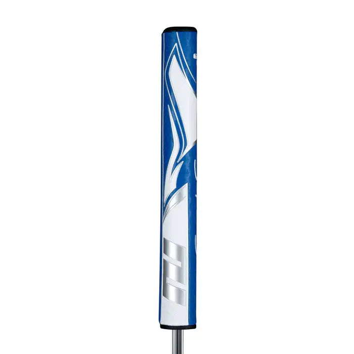 SuperStroke Zenergy Tour 3.0 Putter Grip in blue, featuring a parallel design for improved stroke consistency.