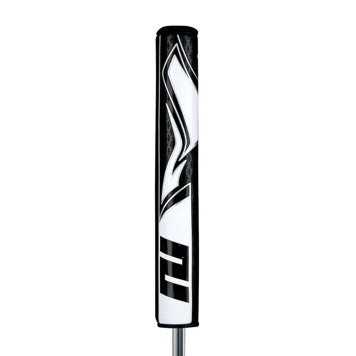 SuperStroke Zenergy Tour 5.0 putter grip featuring a sleek black and white design for enhanced performance and consistency.