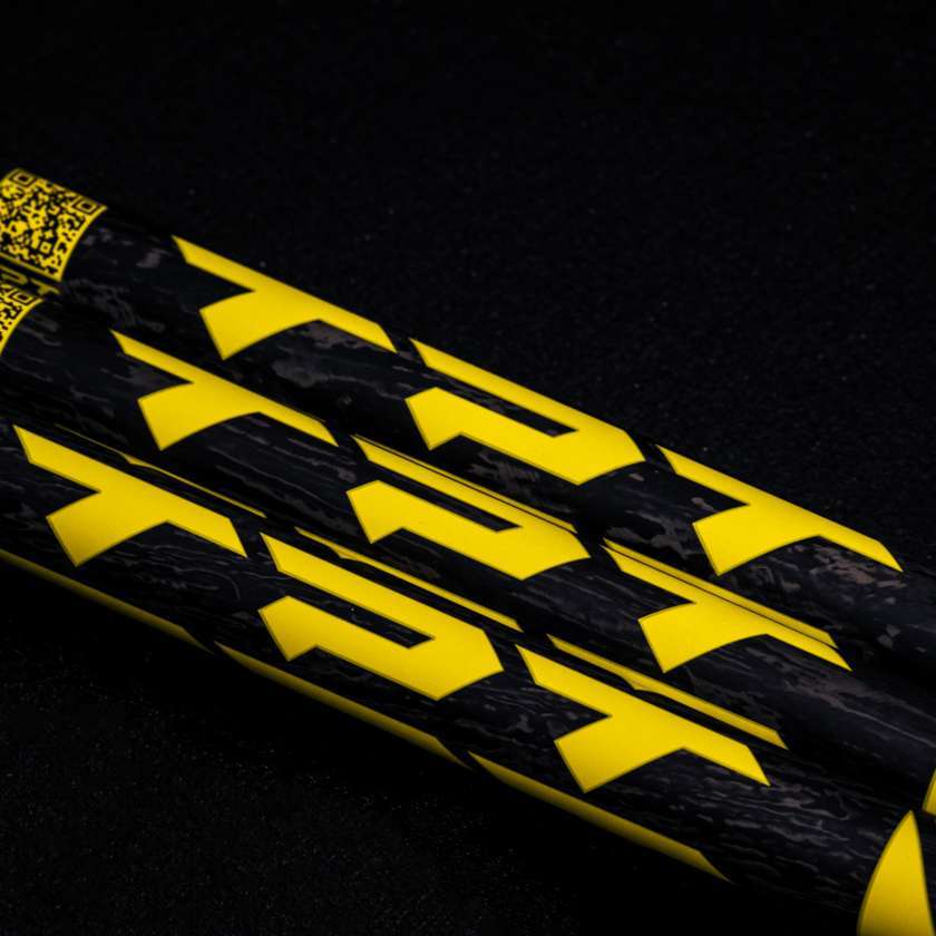 TPT Nitro Range driver shafts in black and yellow design, showcasing outstanding torque-to-weight ratio for ultimate performance.