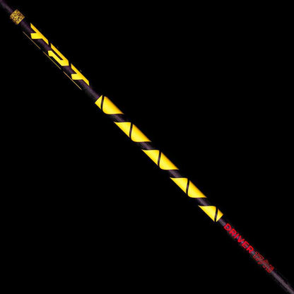 TPT Power Range Driver Shaft with yellow and black design, offering stability and consistency for golfers.