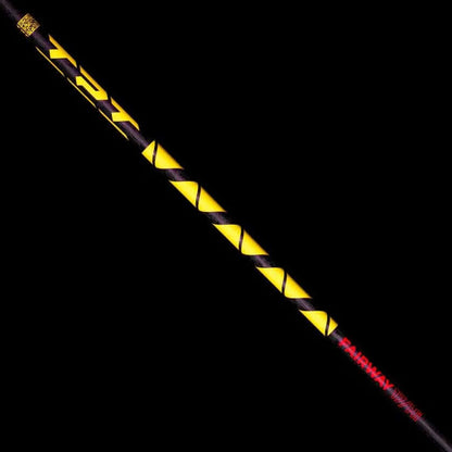 TPT Power Range Fairway Wood Shaft with yellow accents, designed for higher ball flight and improved performance.