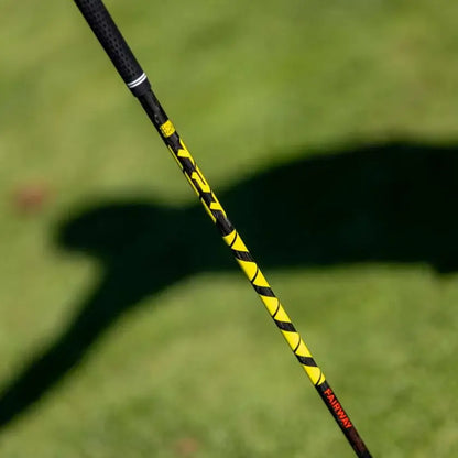 TPT Power Range Fairway Wood Shaft with unique yellow and black design, ideal for enhancing golf performance.