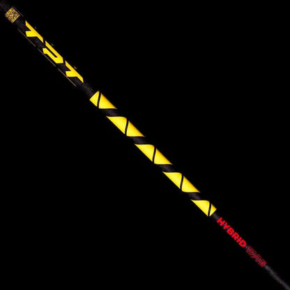 TPT Power Range Hybrid Shaft with distinctive yellow and black design, offering versatility and control for golfers.