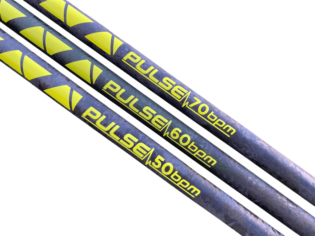 TPT Pulse Putter Shaft with three different flex options: 50bpm, 60bpm, and 70bpm for optimal performance.