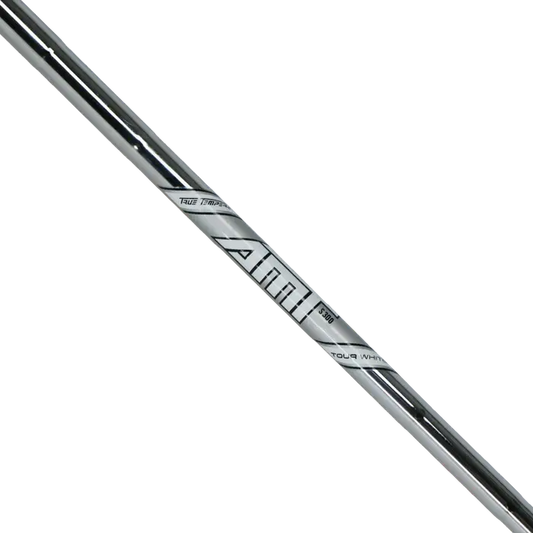 True Temper AMT Tour White Iron Shaft .355 showcasing low trajectory and spin performance for golfers.
