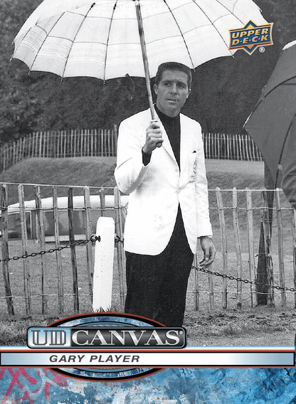 2025 Upper Deck Golf Hobby Box (Pre Order) featuring Gary Player UD Canvas card with umbrella.