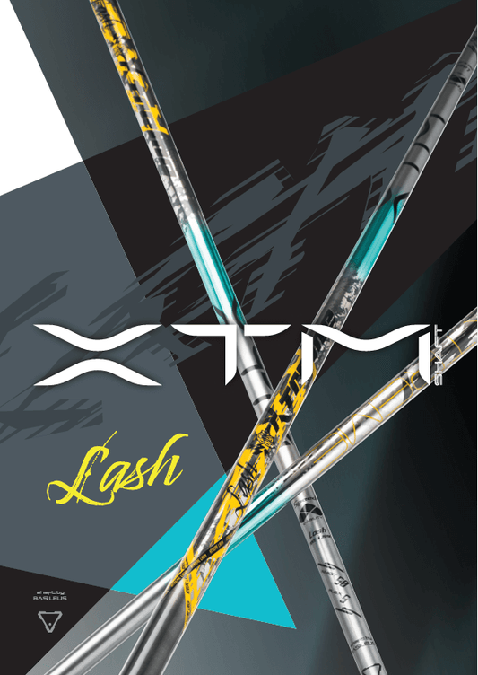 XTM Lash golf shafts designed for maximum distance and energy release, featuring a striking modern design.