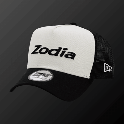 Zodia 2tone Mesh Cap with cream front and black mesh back, adjustable size for diverse wearers.