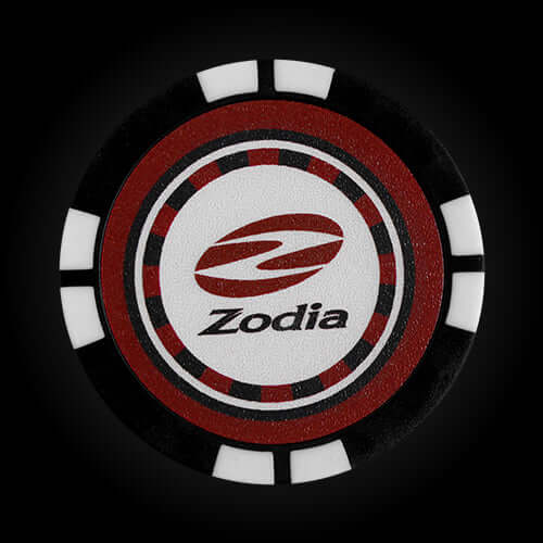 Zodia Casino Chip Marker featuring the Zodiac logo, a stylish reversible design, diameter 40mm.