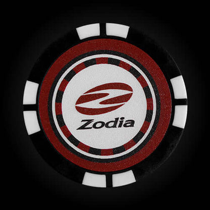 Zodia Casino Chip Marker featuring the Zodiac logo, a stylish reversible design, diameter 40mm.