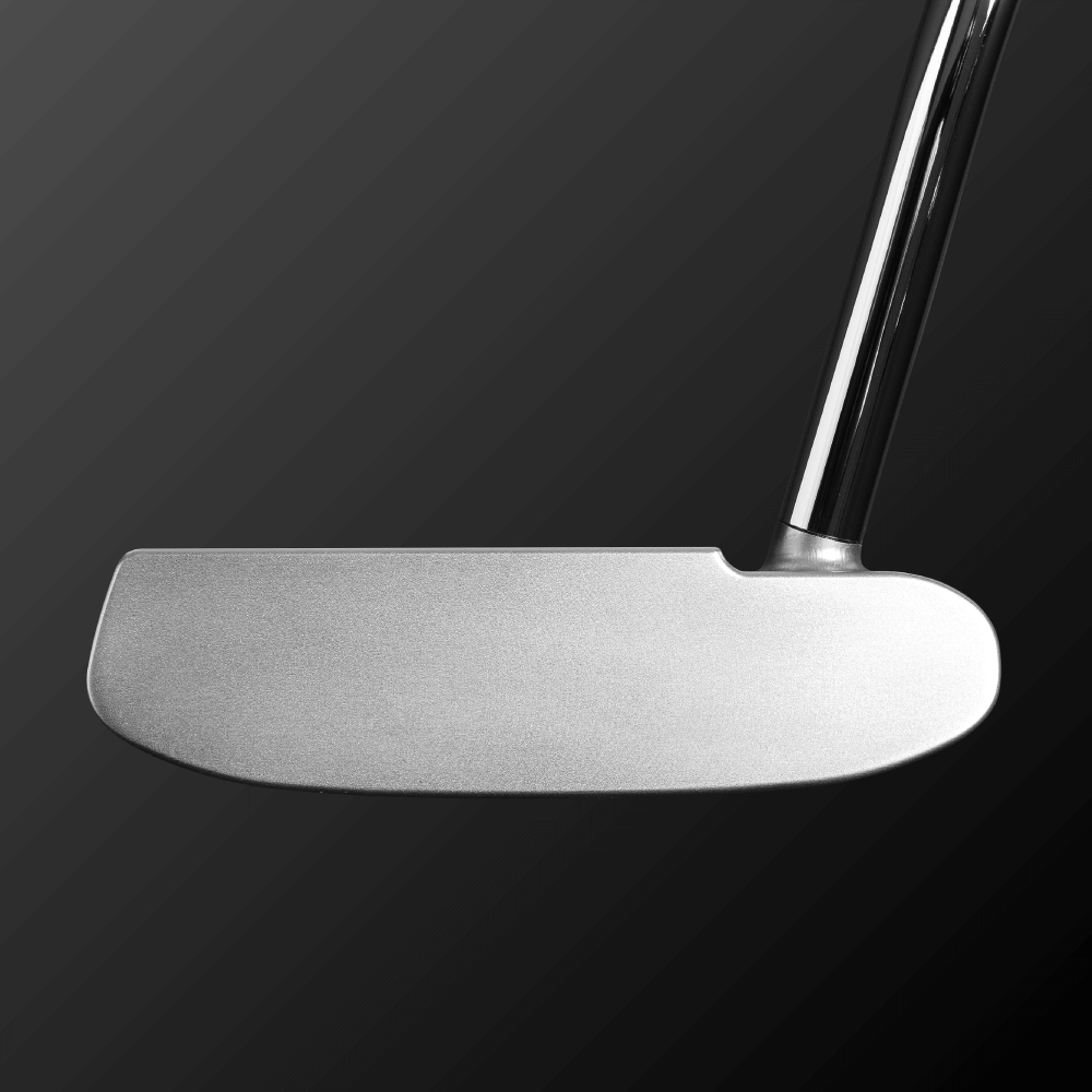 Zodia DALE-MINI BENT Putter head showcasing square shape and flat milling finish on high-quality SUS303 material.