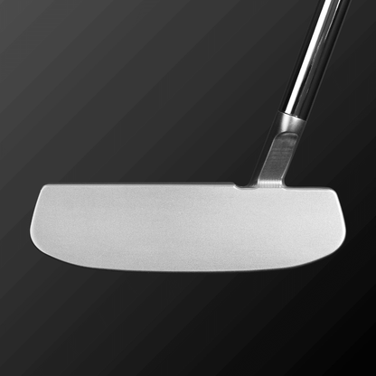 Zodia DALE-MINI SLANT Putter head close-up, showcasing its square shape and short slant neck design for optimal performance.