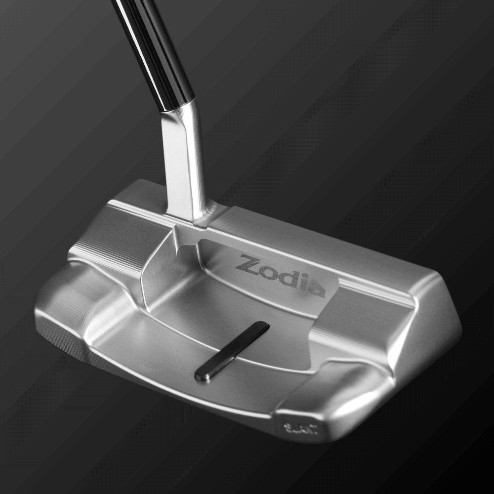 Zodia DALE-MINI SLANT putter showcasing its square shape and short neck design for optimal operability and accuracy.