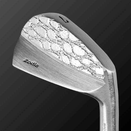 Zodia Half Crocodile golf club head showcasing elegant design and iron head material.