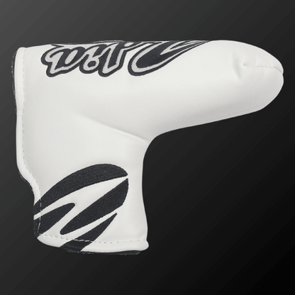 Zodia putter cover in white with pop logo, designed for pin mallet types and featuring soft PU material.