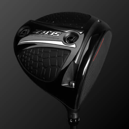 Zodia Z935 driver showcasing carbon crown for distance and high MOI design for improved accuracy in golf.